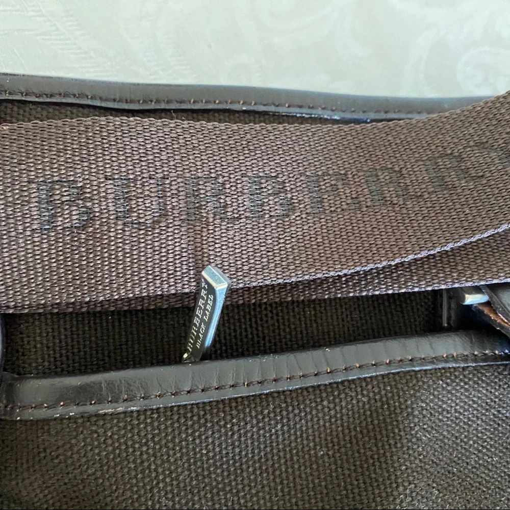 Burberry brown canvas laptop briefcase